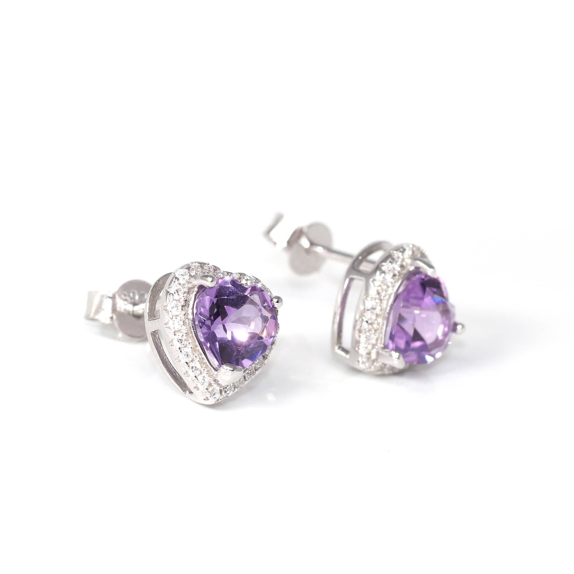 Baikalla Jewelry Silver Gemstones Earrings Baikalla™ Classic Sterling Silver Natural Amethyst Citrine Garnet Earrings With CZ