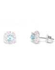 Baikalla Jewelry Silver Gemstones Earrings Swiss Blue Topaz Baikalla™ Classic Sterling Silver Natural Amethyst Topaz Stud Earrings With CZ