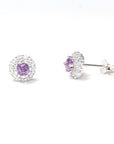 Baikalla Jewelry Silver Gemstones Earrings Amethyst Baikalla™ Classic Sterling Silver Natural Amethyst Topaz Stud Earrings With CZ