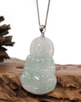 Baikalla Jewelry Jade Guanyin Pendant Necklace Copy of Baikalla 14k "Goddess of Compassion" Genuine Burmese Jadeite Jade Guanyin Necklace