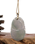 Baikalla Jewelry Jade Pendant 14K Yellow Gold Jadeite Jade Good Luck Hulu Bottle Gourd Necklace With Diamonds