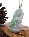 Baikalla Jewelry Jade Guanyin Pendant Necklace Copy of Baikalla 14k "Goddess of Compassion" Genuine Burmese Jadeite Jade Guanyin Necklace With Diamond Bail