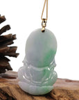 Baikalla Jewelry Jade Guanyin Pendant Necklace Copy of Baikalla 14k "Goddess of Compassion" Genuine Burmese Jadeite Jade Guanyin Necklace With Diamond Bail