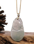 Baikalla Jewelry Jade Pendant 14K Yellow Gold Jadeite Jade Good Luck Hulu Bottle Gourd Necklace With Diamonds