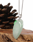 Baikalla Jewelry Jade Pendant Copy of Natural Ice Lavender Jadeite Jade Shou Tao ( Longevity Peach ) Necklace With 14k Yellow Gold Bail