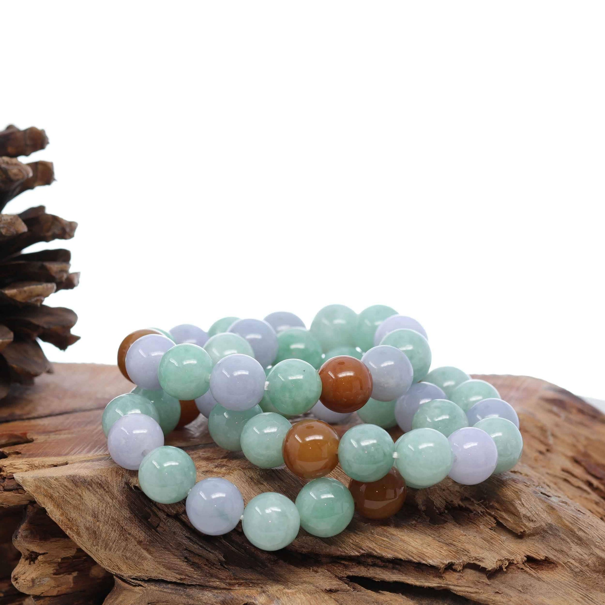 Baikalla Jewelry jade beads bracelet Jadeite Jade 13mm Round Beads Bracelet ( 13 mm ) For Men