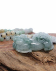 Baikalla Jewelry genuine jadeite carving Baikalla™ Pi Xiu Genuine Burmese Blue Green Jadeite Jade PiXiu Pendant Necklace (FengShui Lucky)