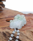 Baikalla Jewelry genuine jadeite carving Baikalla™ Pi Xiu Genuine Burmese Lavender Green Jadeite Jade PiXiu Pendant Necklace (FengShui Lucky)