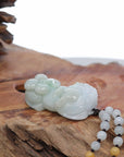 Baikalla Jewelry genuine jadeite carving Baikalla™ Pi Xiu Genuine Burmese Lavender Green Jadeite Jade PiXiu Pendant Necklace (FengShui Lucky)