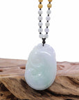 Baikalla Jewelry Jade Guanyin Pendant Necklace Genuine Burmese Jadeite Jade RuYi Pendant Necklace