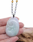 Baikalla Jewelry Jade Guanyin Pendant Necklace Genuine Burmese Jadeite Jade RuYi Pendant Necklace