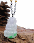 Baikalla Jewelry Jade Guanyin Pendant Necklace Baikalla "Goddess of Compassion" Genuine Burmese Jadeite Jade Guanyin Lotus Necklace