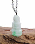 Baikalla Jewelry Jade Guanyin Pendant Necklace Baikalla "Goddess of Compassion" Genuine Burmese Jadeite Jade Guanyin Lotus Necklace