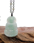 Baikalla Jewelry Jade Guanyin Pendant Necklace Baikalla "Goddess of Compassion" Genuine Burmese Jadeite Jade Guanyin Lotus Necklace