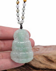 Baikalla Jewelry Jade Guanyin Pendant Necklace Baikalla "Goddess of Compassion" Genuine Burmese Jadeite Jade Guanyin Lotus Necklace