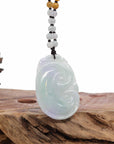 Baikalla Jewelry Jade Guanyin Pendant Necklace Baikalla "As you wish" Genuine Burmese Jadeite Jade Green and Lavender Ruyi Necklace