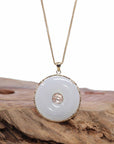 Baikalla Jewelry Jade Pendant Necklace Baikalla "Good Luck Button" Necklace White Jadeite Jade Lucky KouKou Pendant Necklace