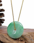 Baikalla Jewelry Jade Pendant Necklace Baikalla "Good Luck Button" Jadeite Jade Lucky KouKou Pendant Necklace