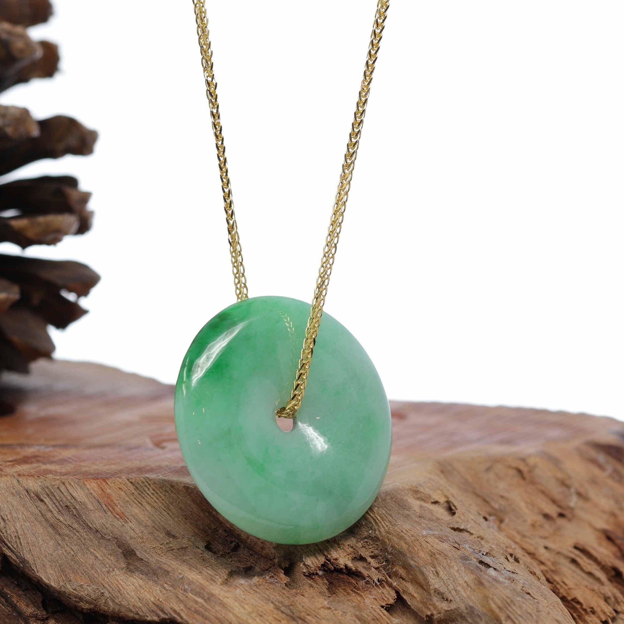 Baikalla Jewelry Jade Pendant Necklace Pendant Only Baikalla "Good Luck Button" Jadeite Jade Lucky KouKou Pendant Necklace