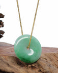 Baikalla Jewelry Jade Pendant Necklace Baikalla "Good Luck Button" Jadeite Jade Lucky KouKou Pendant Necklace