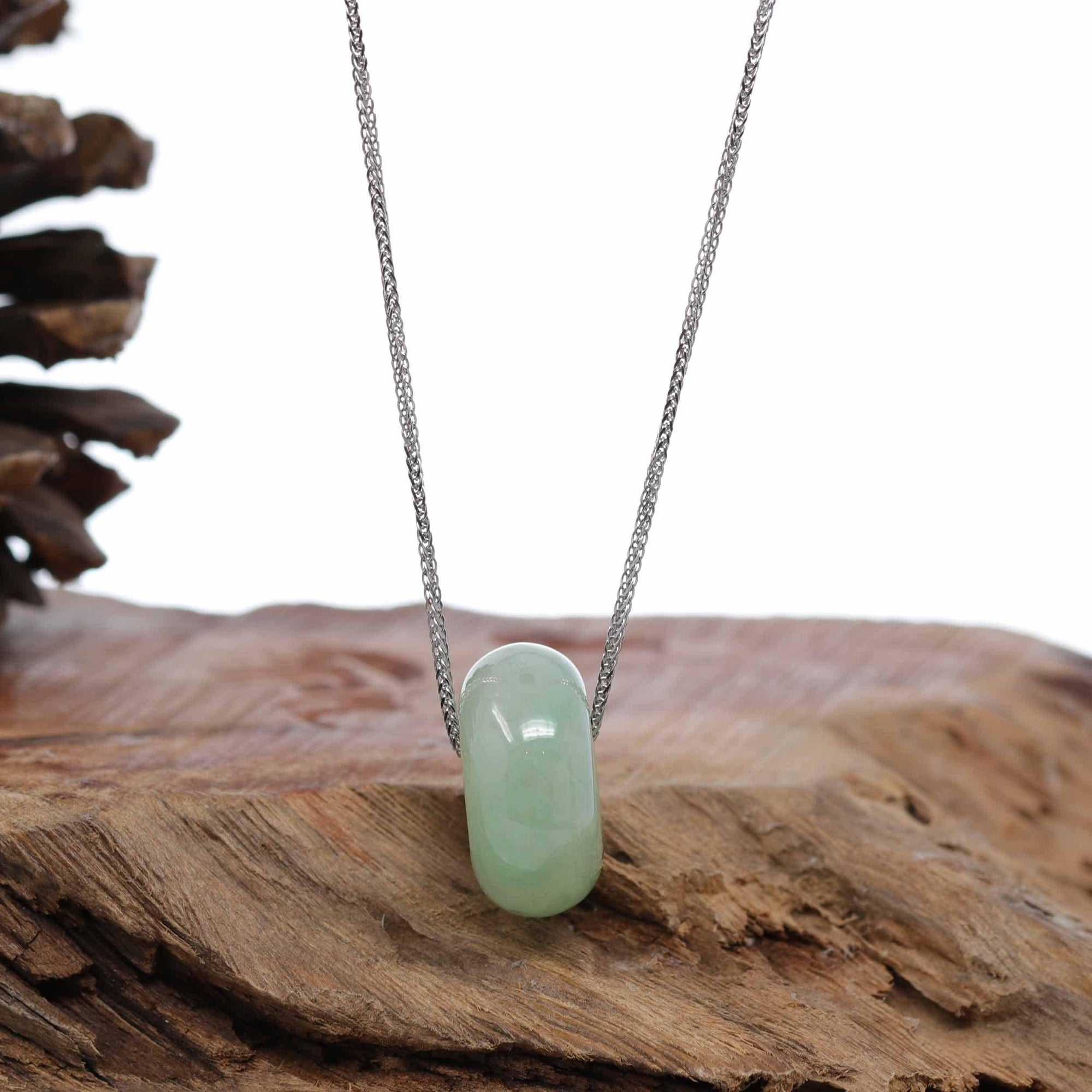 Baikalla Jewelry Jade Pendant Necklace Baikalla™ "Good Luck Button" Necklace Real Rich Green Jade Lucky KouKou Pendant Necklace