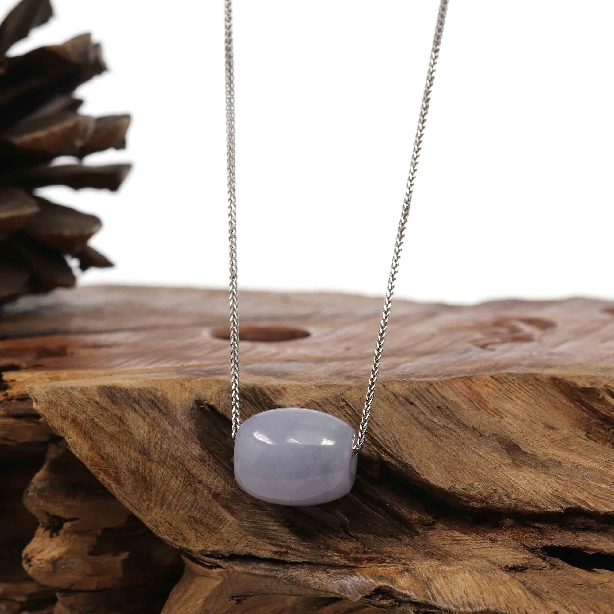 Baikalla Jewelry Jade Pendant Necklace Copy of Copy of Baikalla™ "Good Luck Button" Necklace Real Lavender Jade Lucky TongTong Pendant Necklace