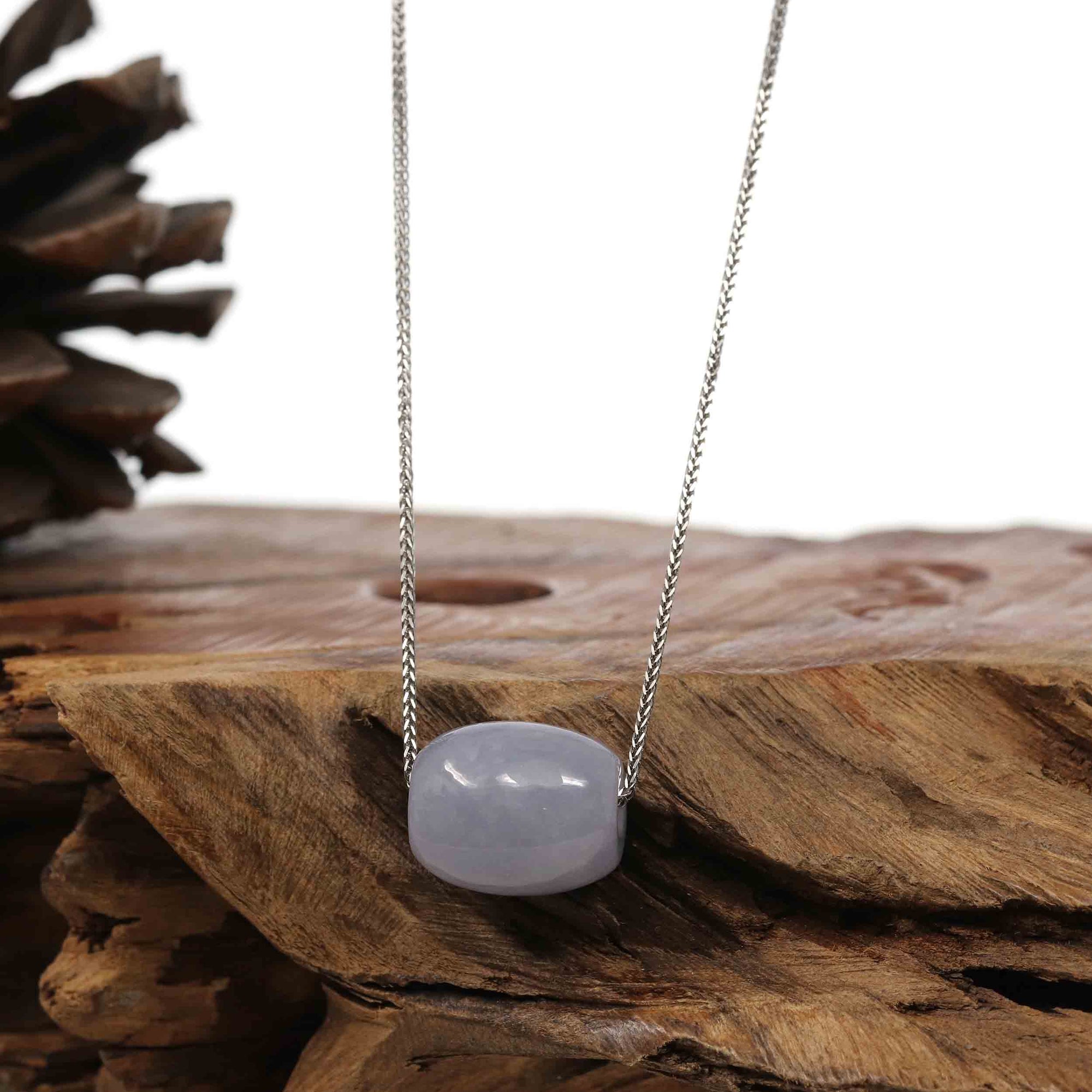 Baikalla Jewelry Jade Pendant Necklace Copy of Copy of Baikalla™ &quot;Good Luck Button&quot; Necklace Real Lavender Jade Lucky TongTong Pendant Necklace