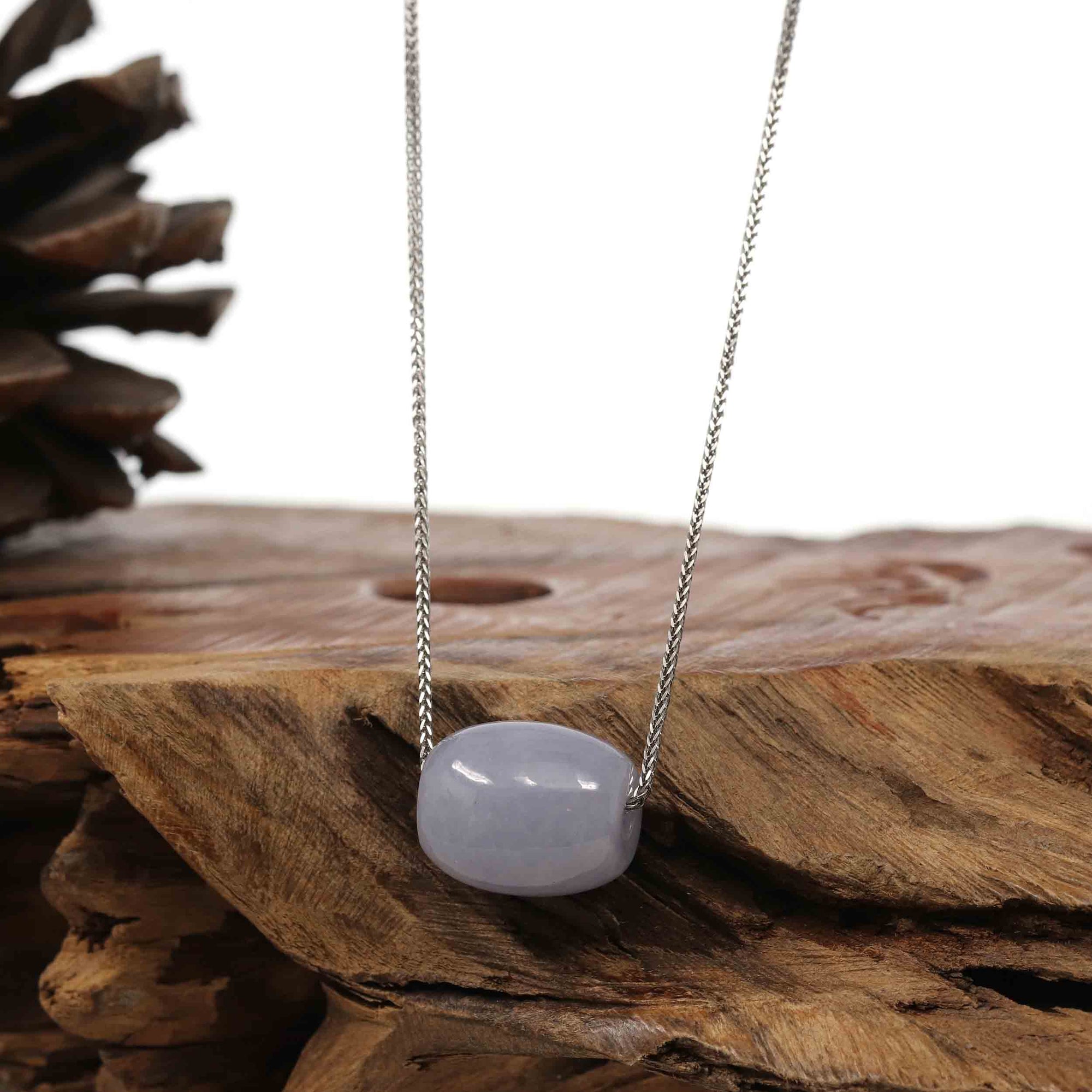 Baikalla Jewelry Jade Pendant Necklace Copy of Copy of Baikalla™ &quot;Good Luck Button&quot; Necklace Real Lavender Jade Lucky TongTong Pendant Necklace