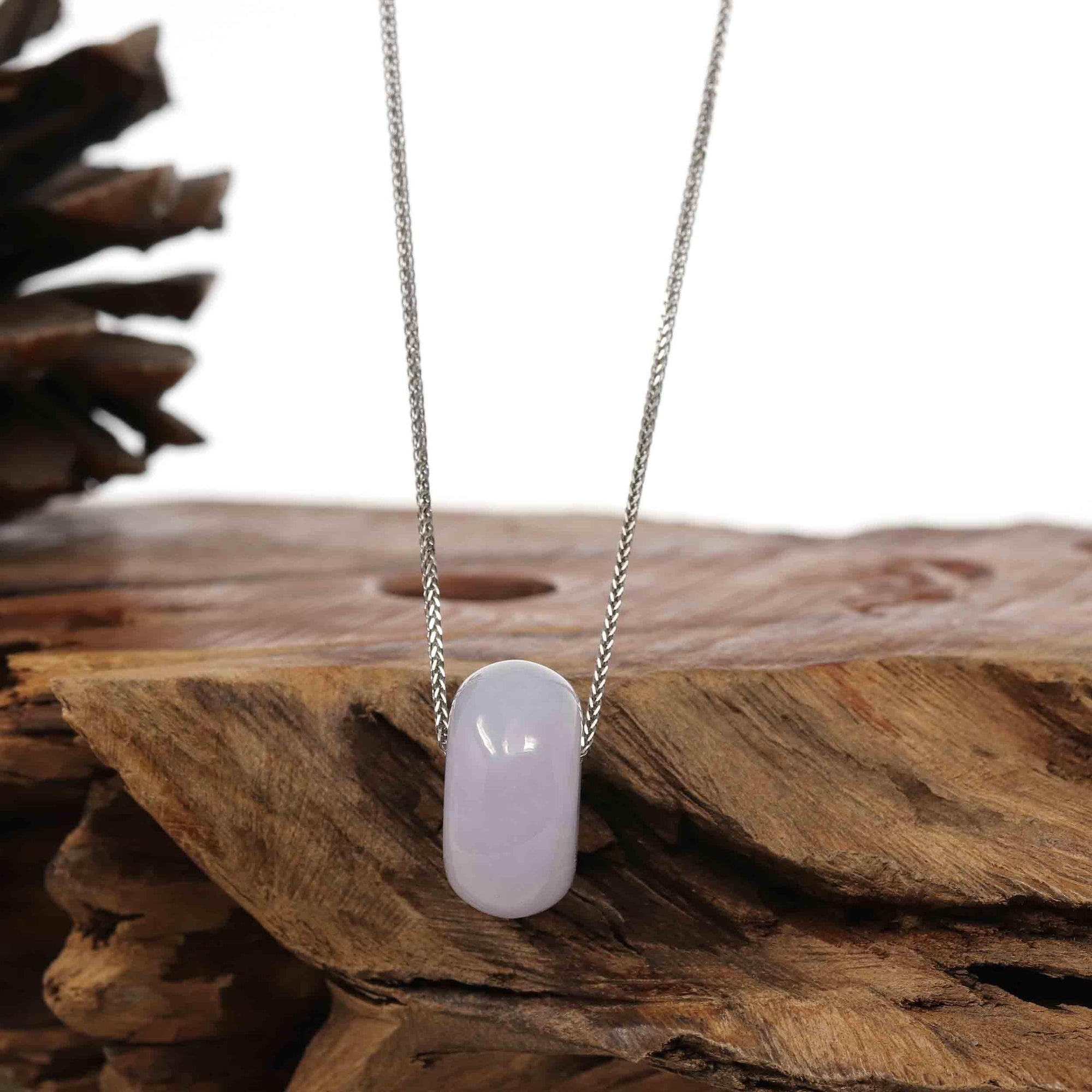 Baikalla Jewelry Jade Pendant Necklace Copy of Baikalla "Good Luck Button" Necklace Lavender Jadeite Jade Lucky KouKou Pendant Necklace