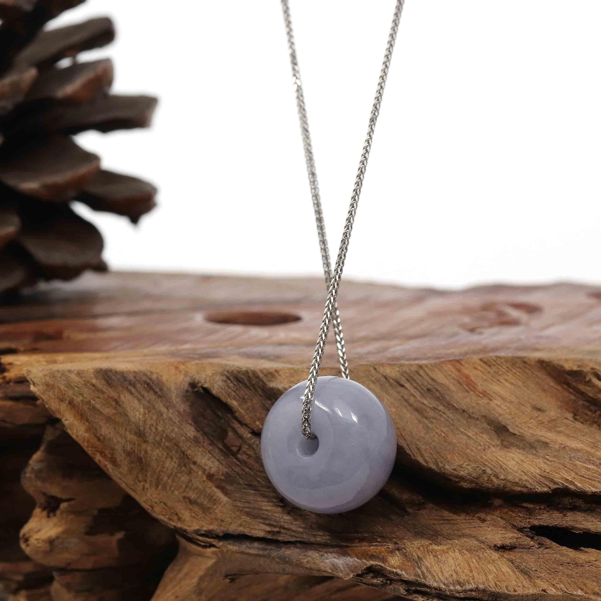 Baikalla Jewelry Jade Pendant Necklace Copy of Copy of Baikalla "Good Luck Button" Necklace Lavender Jadeite Jade Lucky KouKou Pendant Necklace