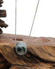 Baikalla Jewelry Jade Pendant Necklace Copy of Baikalla™ "Good Luck Button" Necklace Real Ice Blue Green Jade Lucky KouKou Pendant Necklace