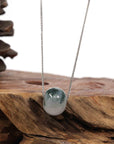 Baikalla Jewelry Jade Pendant Necklace Copy of Baikalla™ "Good Luck Button" Necklace Real Ice Blue Green Jade Lucky KouKou Pendant Necklace