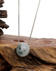 Baikalla Jewelry Jade Pendant Necklace Copy of Baikalla™ "Good Luck Button" Necklace Real Ice Blue Green Jade Lucky KouKou Pendant Necklace