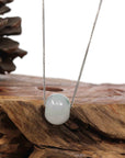 Baikalla Jewelry Jade Pendant Necklace Baikalla™ "Good Luck Button" Necklace Real Ice Blue Green Jade Lucky KouKou Pendant Necklace