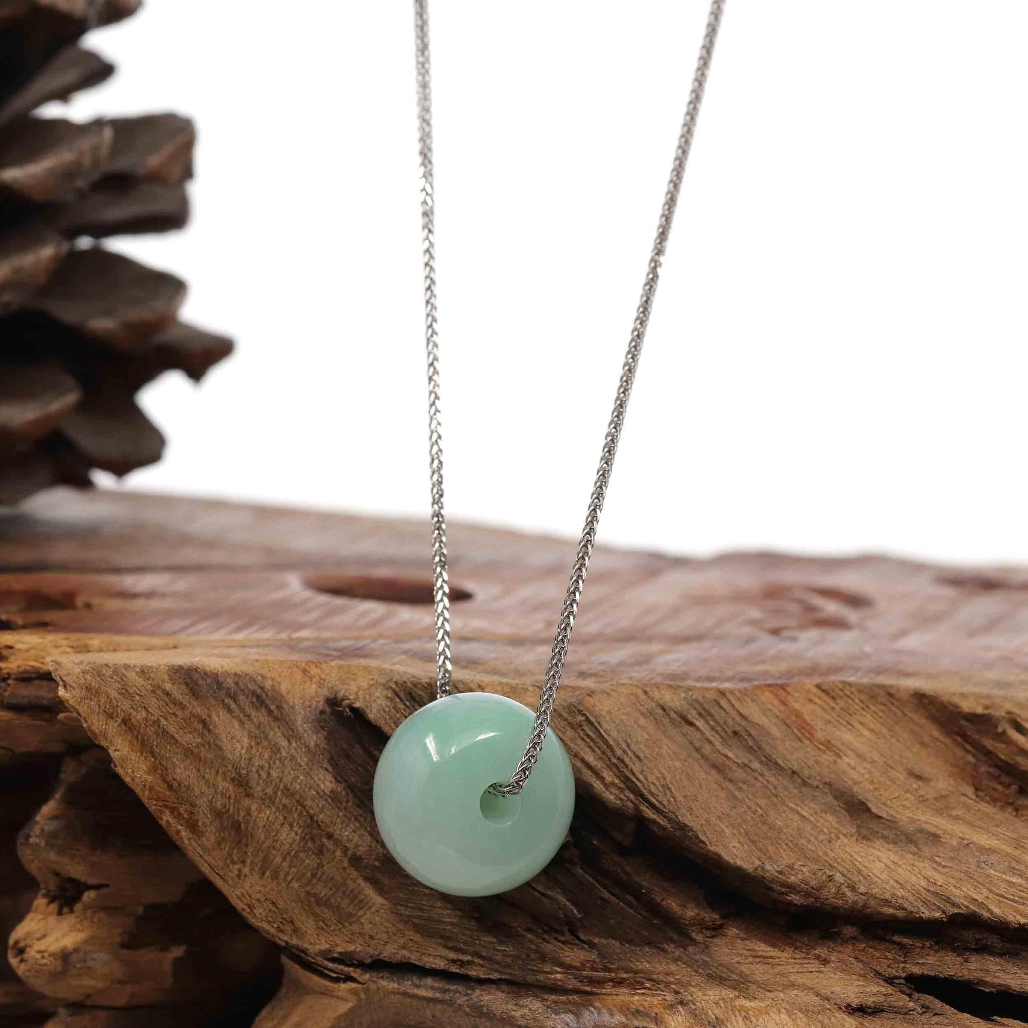 Baikalla Jewelry Jade Pendant Necklace Copy of Baikalla™ "Good Luck Button" Necklace Real Rich Green Jade Lucky KouKou Pendant Necklace