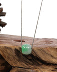 Baikalla Jewelry Jade Pendant Necklace Baikalla™ "Good Luck Button" Necklace Rich Apple Green Jade Lucky TongTong Pendant Necklace