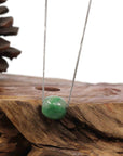 Baikalla Jewelry Jade Pendant Necklace Copy of Copy of Copy of Baikalla™ "Good Luck Button" Necklace Rich Apple Green Jade Lucky TongTong Pendant Necklace