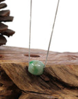 Baikalla Jewelry Jade Pendant Necklace Baikalla™ "Good Luck Button" Necklace Rich Apple Green Jade Lucky TongTong Pendant Necklace