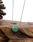 Baikalla Jewelry Jade Pendant Necklace Copy of Copy of Copy of Baikalla™ "Good Luck Button" Necklace Rich Apple Green Jade Lucky TongTong Pendant Necklace