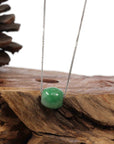 Baikalla Jewelry Jade Pendant Necklace Copy of Copy of Copy of Baikalla™ "Good Luck Button" Necklace Rich Apple Green Jade Lucky TongTong Pendant Necklace