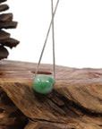 Baikalla Jewelry Jade Pendant Necklace Copy of Copy of Copy of Baikalla™ "Good Luck Button" Necklace Rich Apple Green Jade Lucky TongTong Pendant Necklace