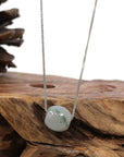 Baikalla Jade Pendant Necklace Copy of Baikalla™ "Good Luck Button" Necklace Real Ice Blue Green Jade Lucky TongTong Pendant Necklace