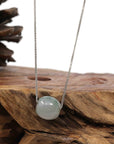 Baikalla Jade Pendant Necklace Copy of Baikalla™ "Good Luck Button" Necklace Real Ice Blue Green Jade Lucky TongTong Pendant Necklace