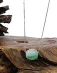 Baikalla Jewelry Jade Pendant Necklace Copy of Copy of Copy of Copy of Baikalla™ "Good Luck Button" Necklace Rich Apple Green Jade Lucky TongTong Pendant Necklace