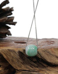 Baikalla Jewelry Jade Pendant Necklace Baikalla™ "Good Luck Button" Necklace Rich Apple Green Jade Lucky TongTong Pendant Necklace