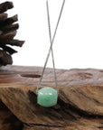 Baikalla Jewelry Jade Pendant Necklace Copy of Copy of Copy of Copy of Copy of Baikalla™ "Good Luck Button" Necklace Rich Apple Green Jade Lucky TongTong Pendant Necklace