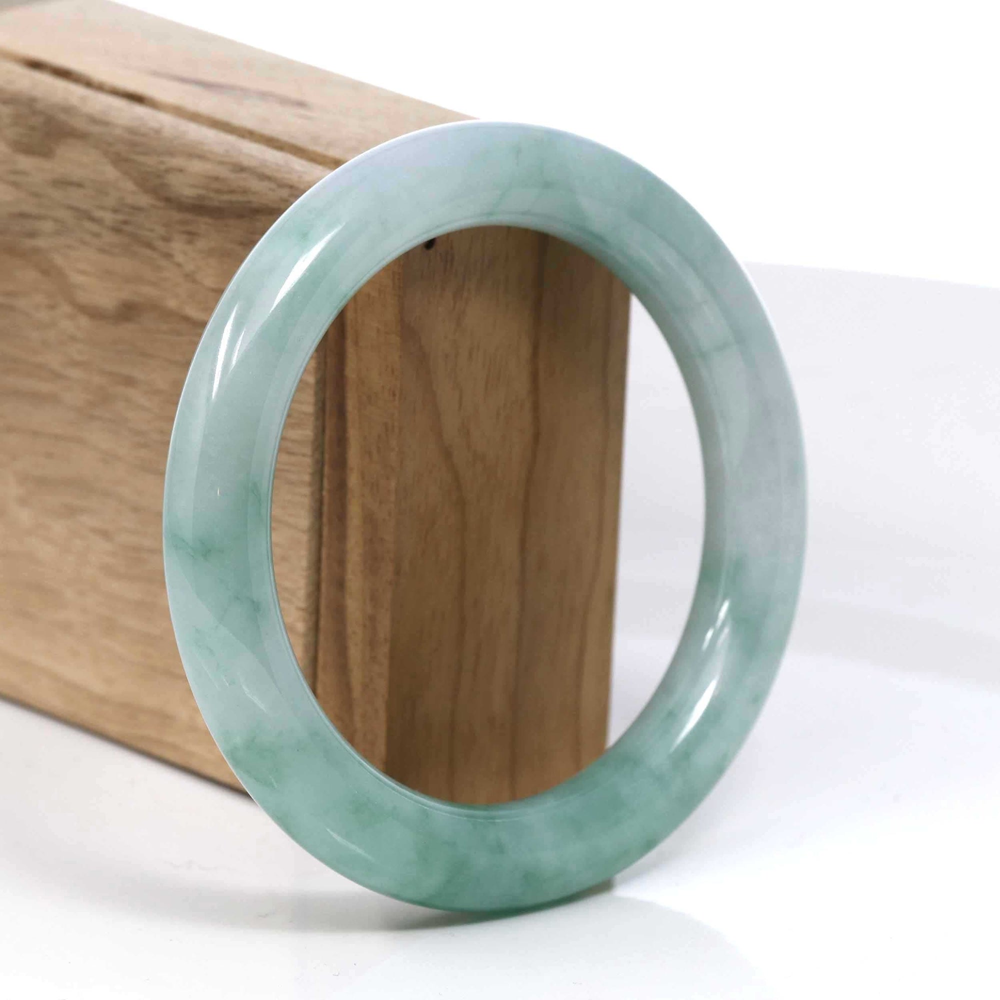 Baikalla Jewelry Jadeite Jade Bangle Bracelet Baikalla Blue Green Classic Real Jadeite Jade Bangle Bracelet (59.08mm) #387