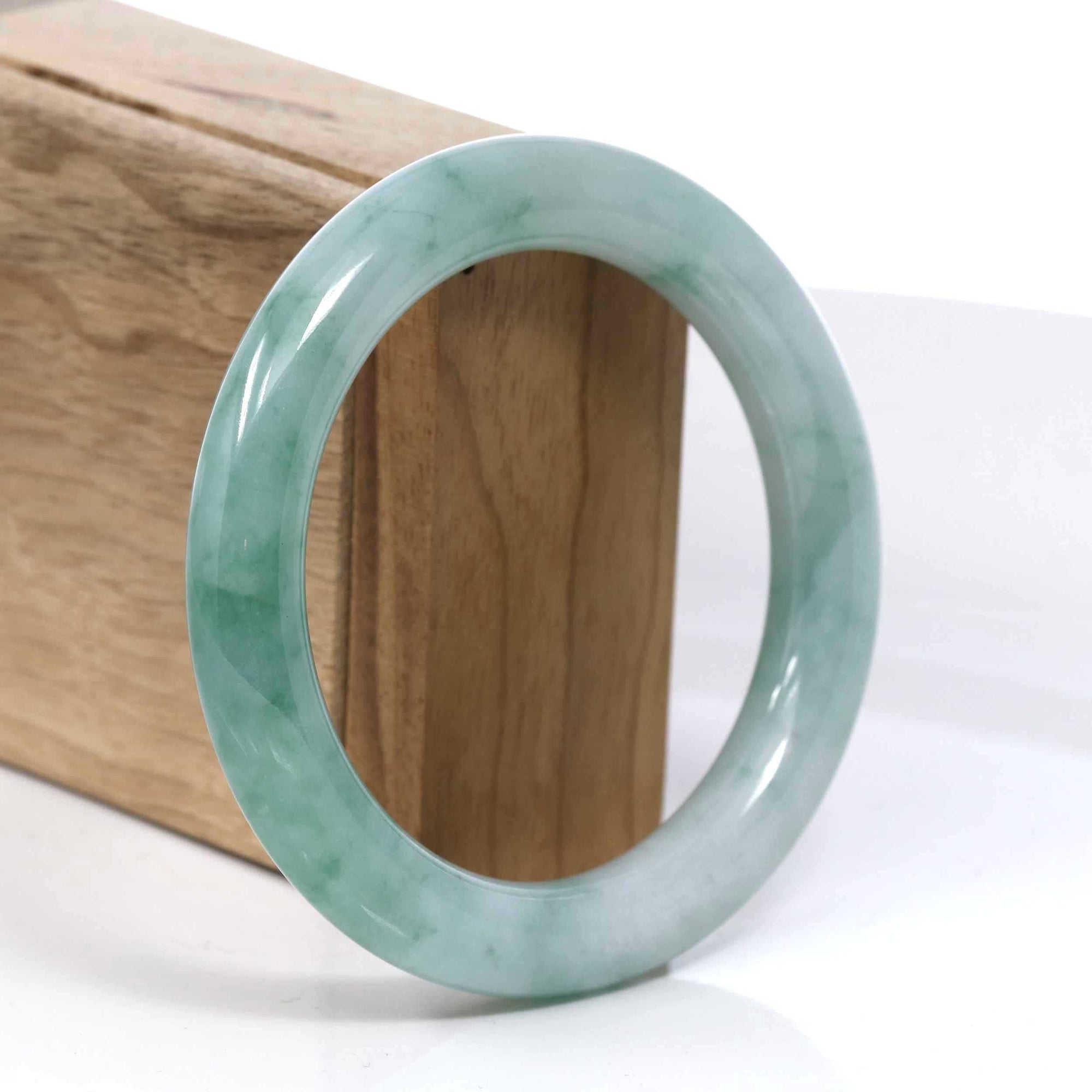 Baikalla Jewelry Jadeite Jade Bangle Bracelet Baikalla Blue Green Classic Real Jadeite Jade Bangle Bracelet (59.08mm) #387