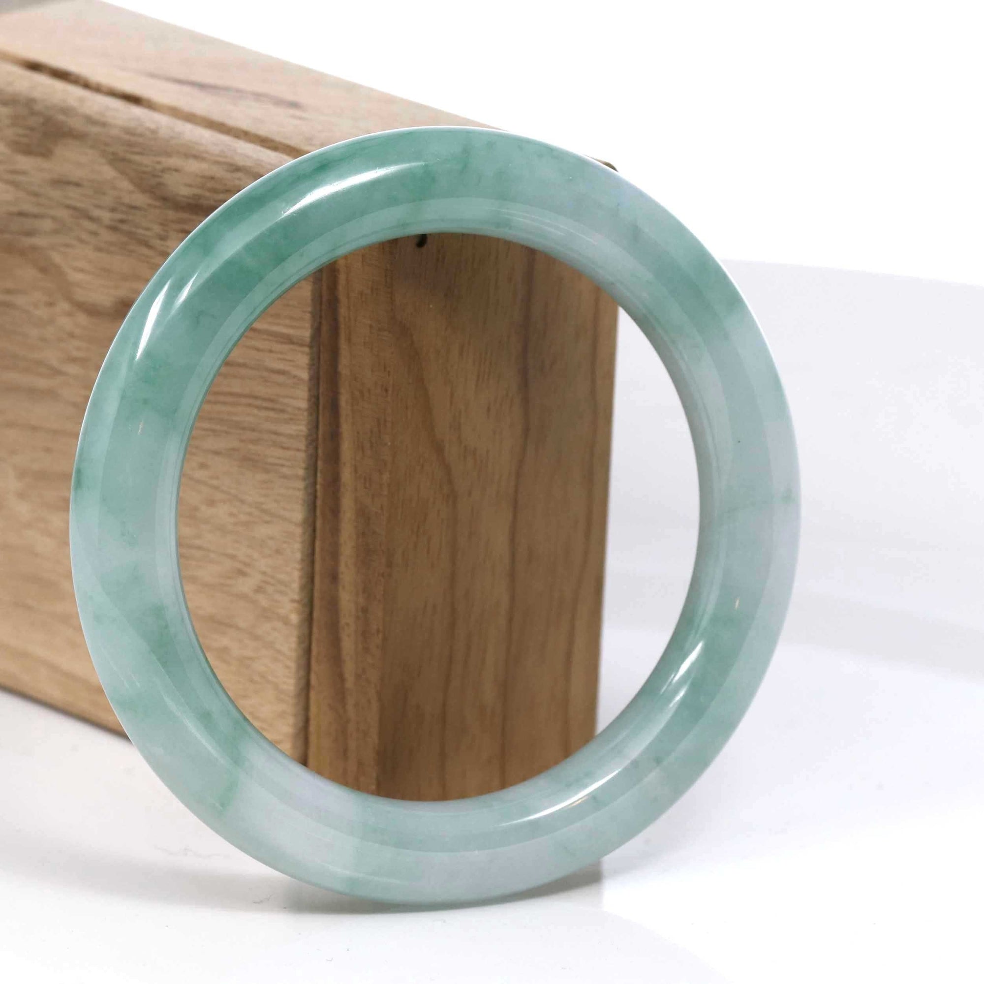 Baikalla Jewelry Jadeite Jade Bangle Bracelet Baikalla Blue Green Classic Real Jadeite Jade Bangle Bracelet (59.08mm) #387