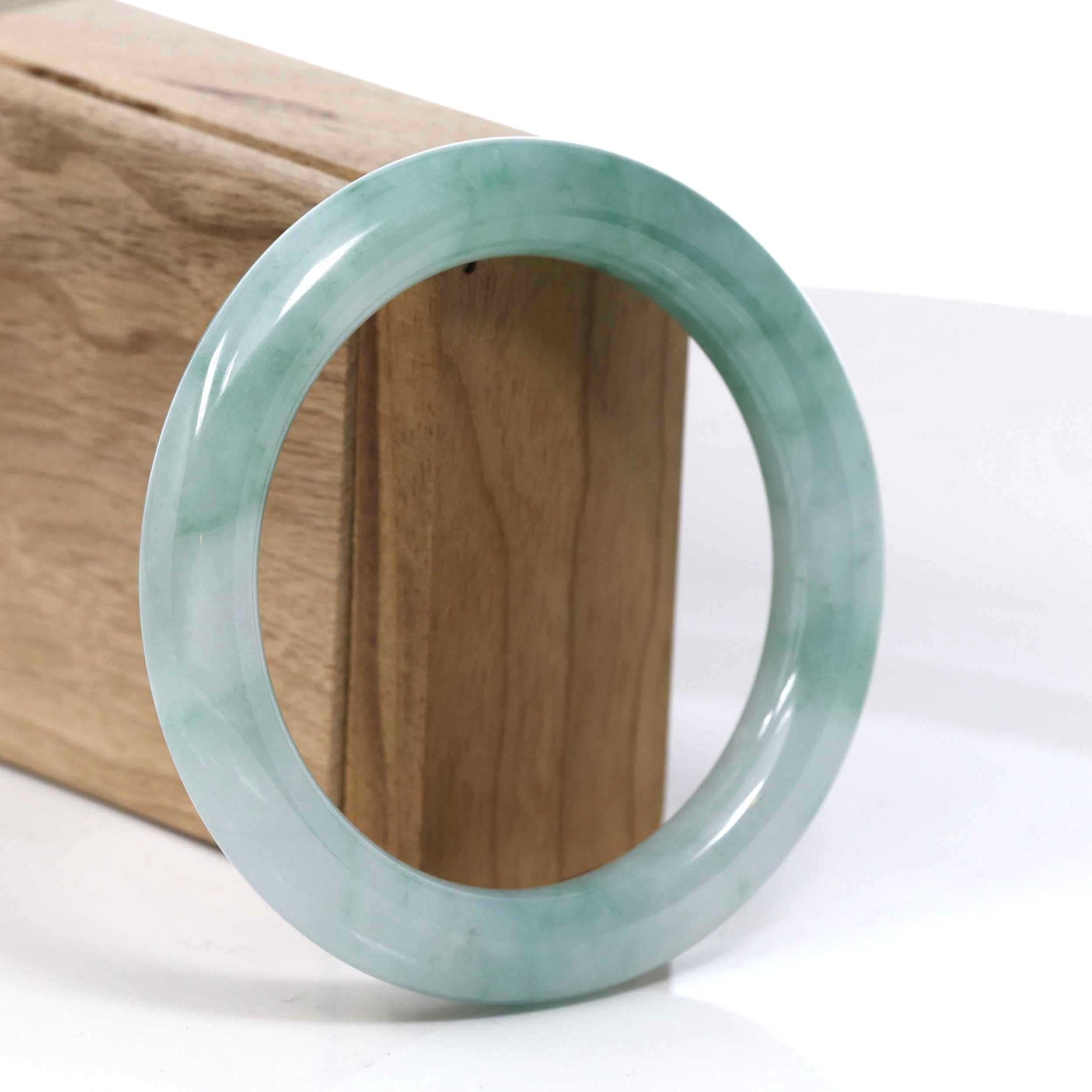 Baikalla Jewelry Jadeite Jade Bangle Bracelet Baikalla Blue Green Classic Real Jadeite Jade Bangle Bracelet (59.08mm) #387